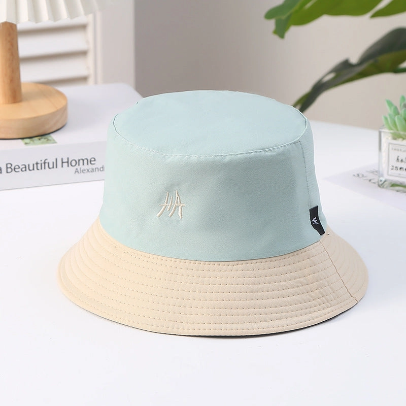 Wholesale Color Block Embroidery Polyester Sunshade Bucket Hat