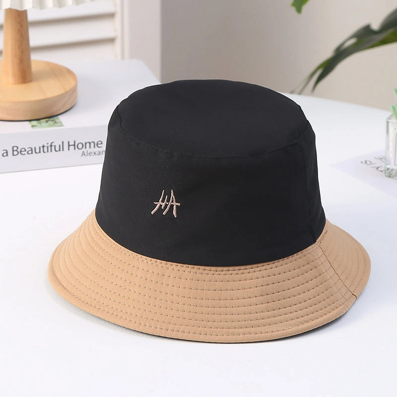 Wholesale Color Block Embroidery Polyester Sunshade Bucket Hat
