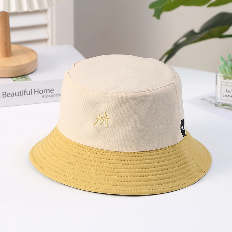 Wholesale Color Block Embroidery Polyester Sunshade Bucket Hat