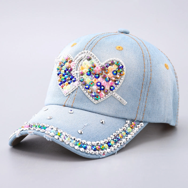 Wholesale Color Diamond Love Love Butterfly Curved Cornice Cap