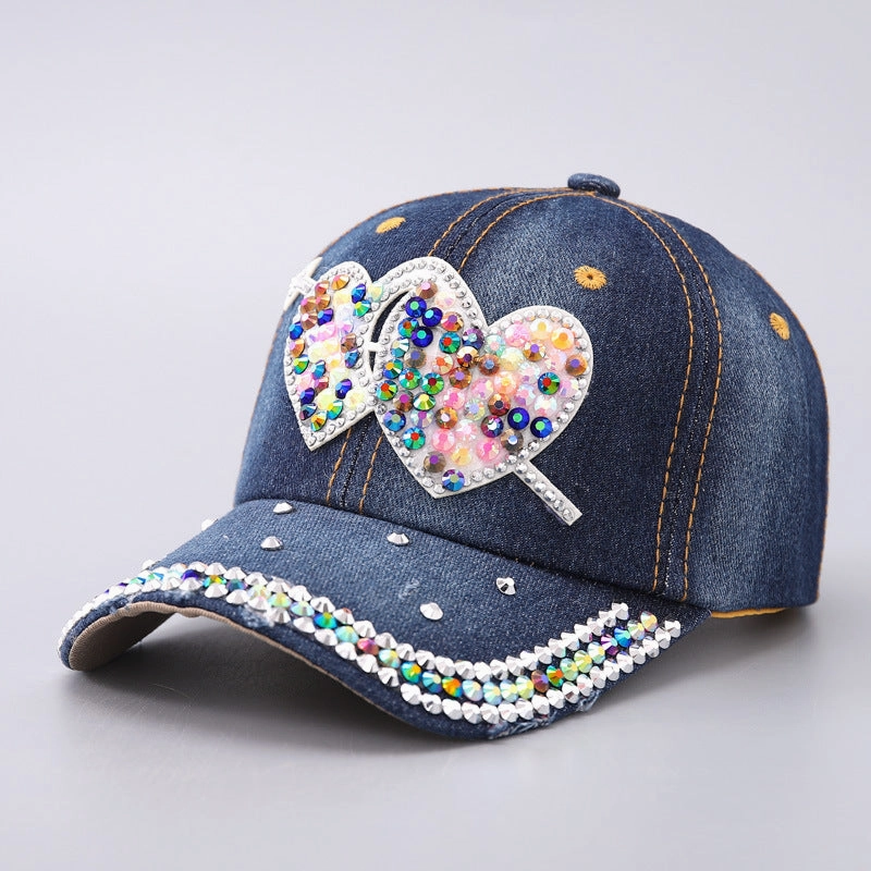Wholesale Color Diamond Love Love Butterfly Curved Cornice Cap
