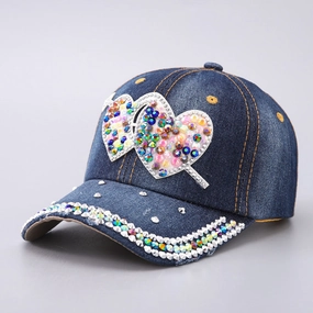 Wholesale Color Diamond Love Love Butterfly Curved Cornice Cap