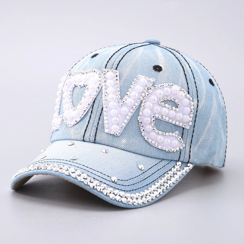 Wholesale Color Diamond Love Love Butterfly Curved Cornice Cap