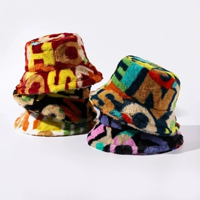 Wholesale Colored Digital Printed Plush Fisherman Hats