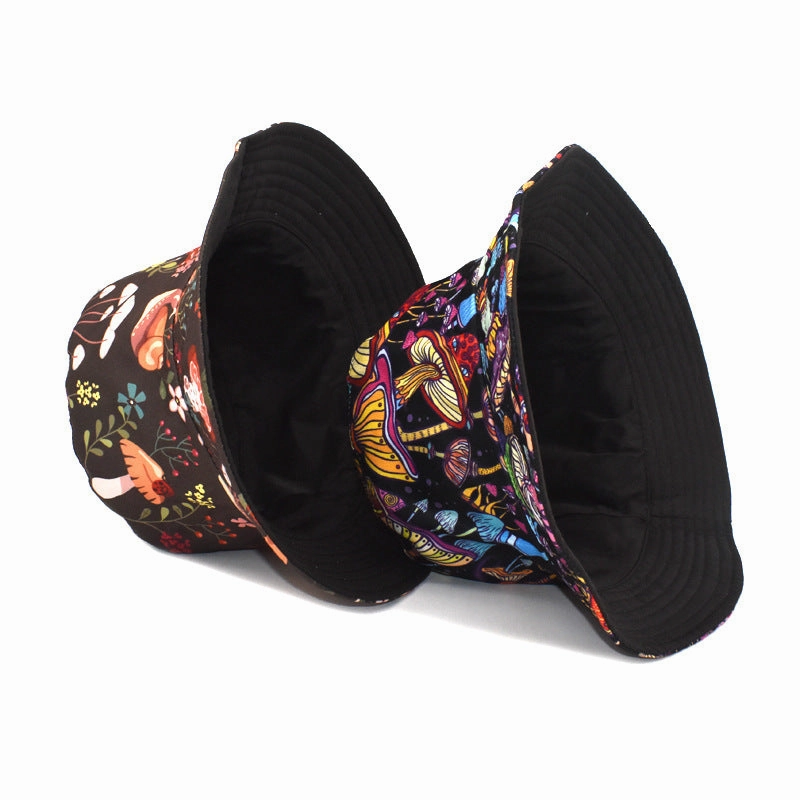 Wholesale Colorful Mushroom Pattern Foldable Outdoor Bucket Hat