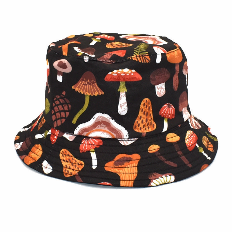Wholesale Colorful Mushroom Pattern Foldable Outdoor Bucket Hat