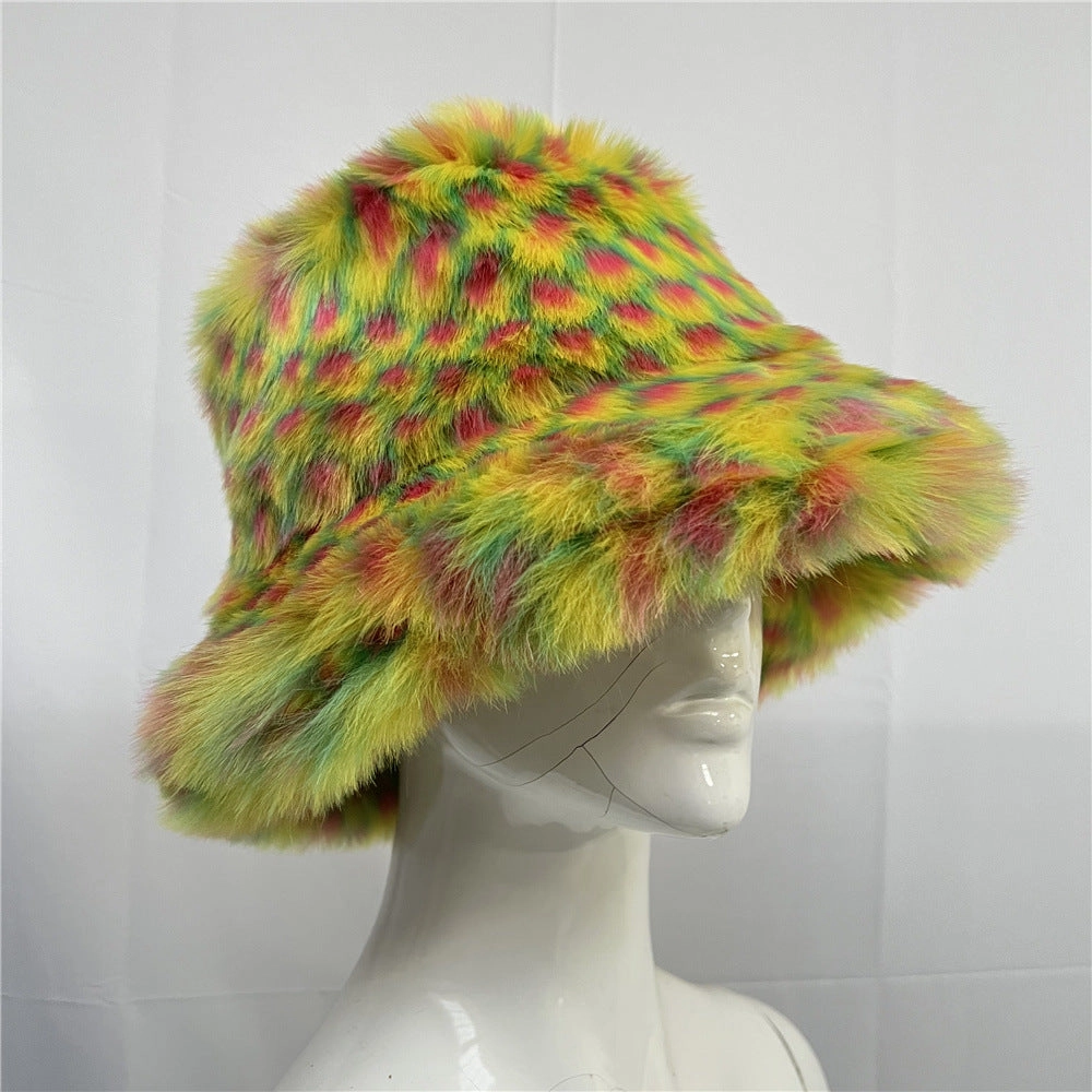Wholesale Colorful Plush Imitation Fur Bucket Hat