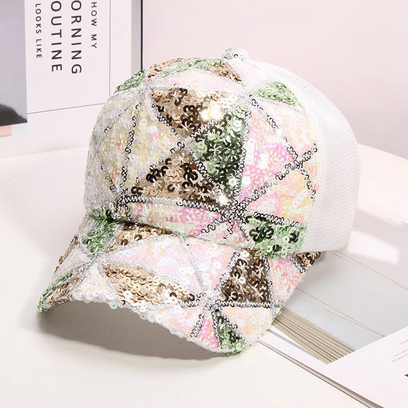 Wholesale Colorful Sequin Sequin Mesh Baseball Cap