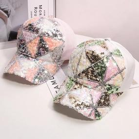 Wholesale Colorful Sequin Sequin Mesh Baseball Cap