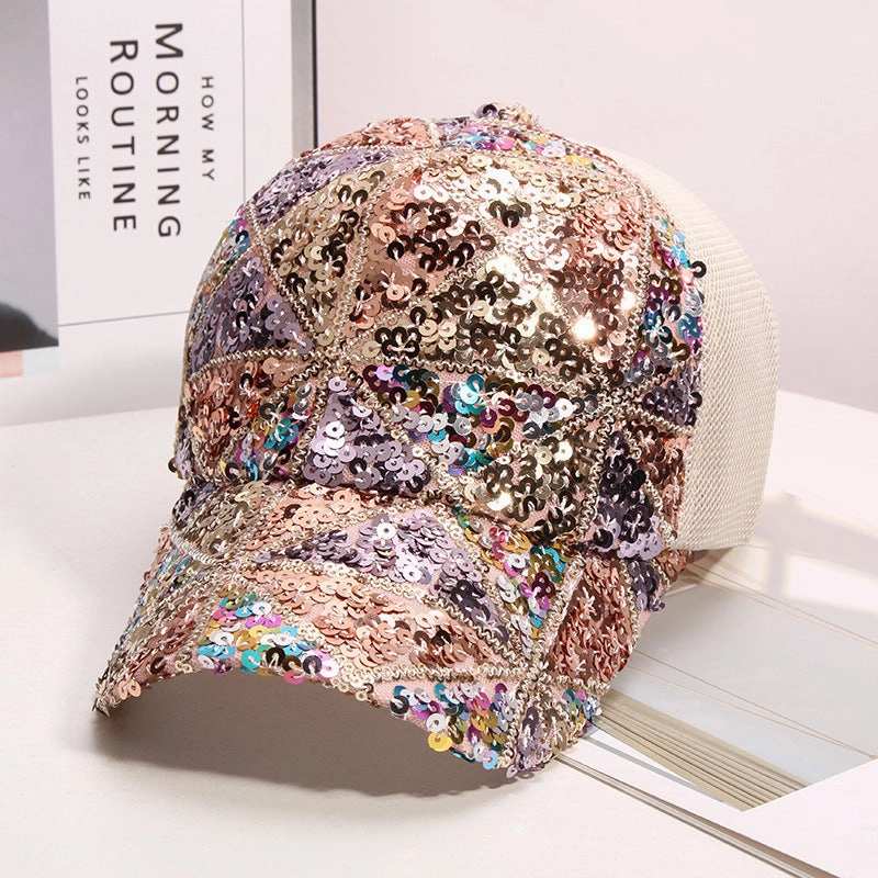 Wholesale Colorful Sequin Sequin Mesh Baseball Cap