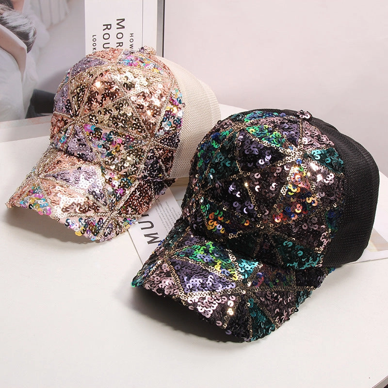 Wholesale Colorful Sequin Sequin Mesh Baseball Cap
