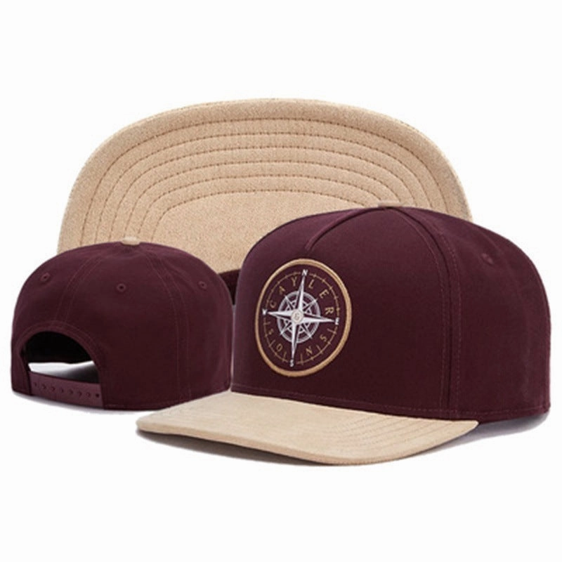 Wholesale Compass Embroidery Flat Brim Hip Hop Baseball Cap