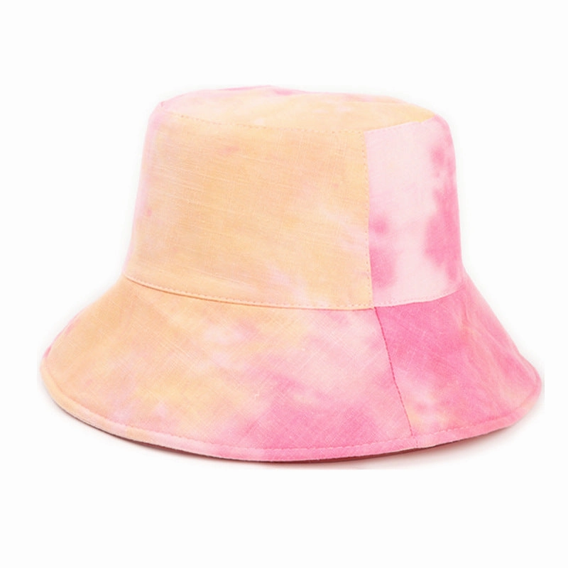 Wholesale Cotton and Linen Tie Dyed Double Sided Fisherman's Hat