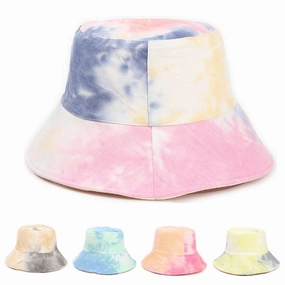 Wholesale Cotton and Linen Tie Dyed Double Sided Fisherman's Hat