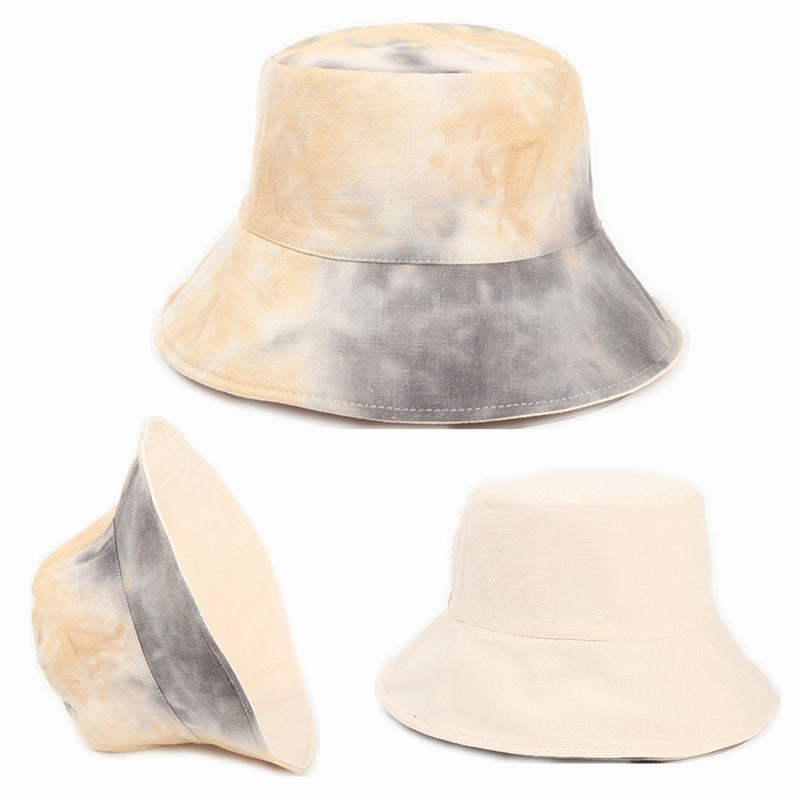 Wholesale Cotton and Linen Tie Dyed Double Sided Fisherman's Hat