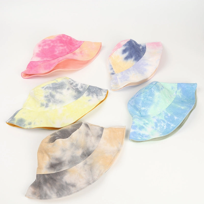 Wholesale Cotton and Linen Tie Dyed Double Sided Fisherman's Hat