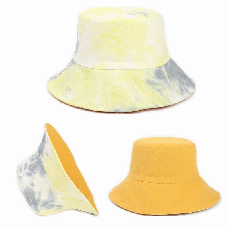 Wholesale Cotton and Linen Tie Dyed Double Sided Fisherman's Hat