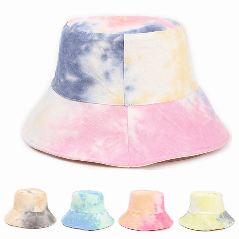 Wholesale Cotton and Linen Tie Dyed Double Sided Fisherman's Hat