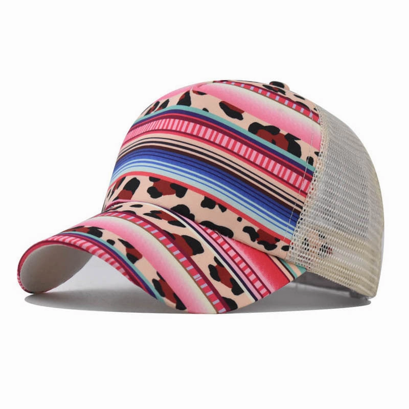 Wholesale Cotton Aztec Pattern Leopard Print Mesh Cap Baseball Cap