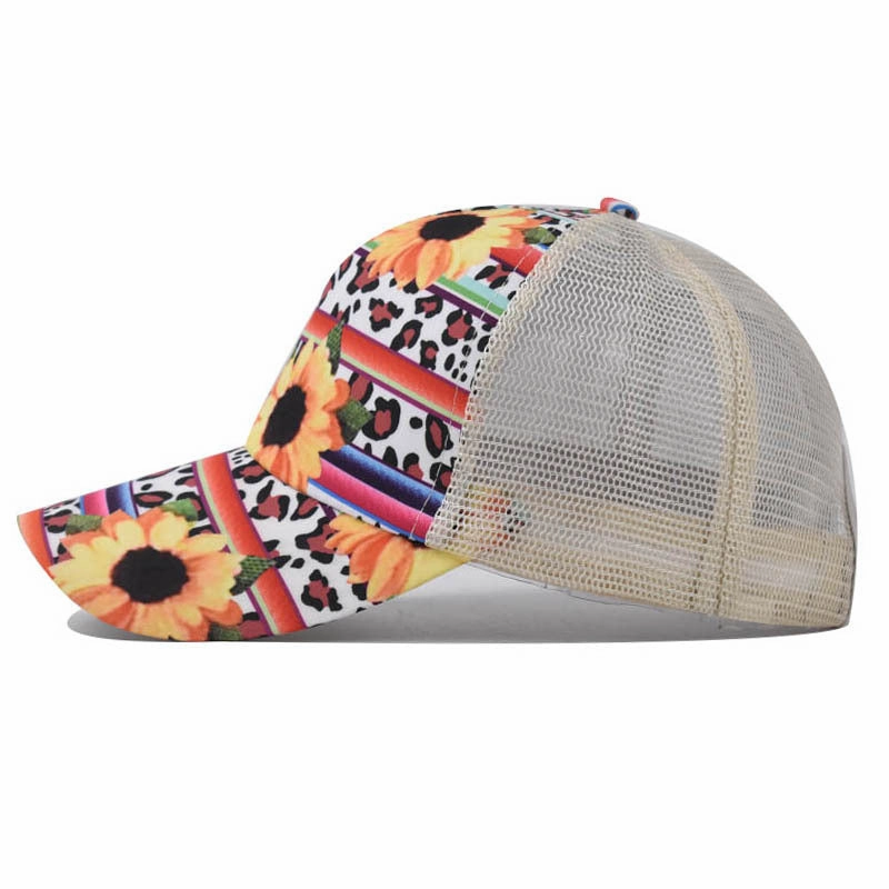 Wholesale Cotton Aztec Pattern Leopard Print Sunflower Baseball Cap