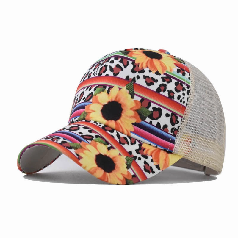 Wholesale Cotton Aztec Pattern Leopard Print Sunflower Baseball Cap