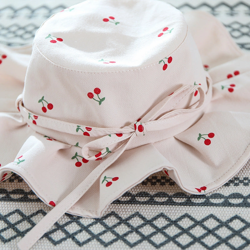 Wholesale Cotton Bow Ruffle Kids Fisherman Hat