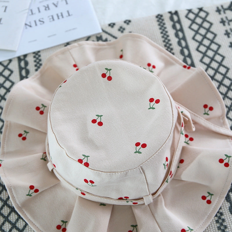 Wholesale Cotton Bow Ruffle Kids Fisherman Hat