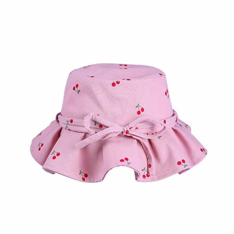 Wholesale Cotton Bow Ruffle Kids Fisherman Hat