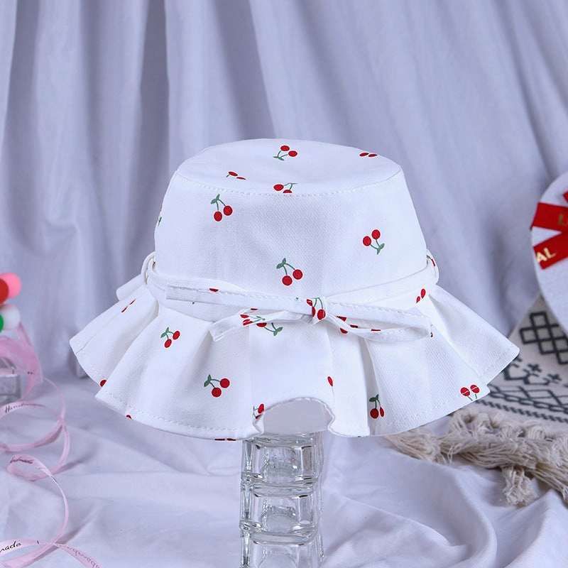 Wholesale Cotton Bow Ruffle Kids Fisherman Hat