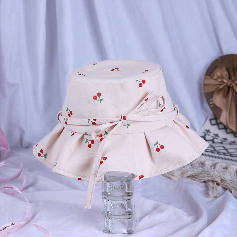 Wholesale Cotton Bow Ruffle Kids Fisherman Hat