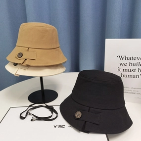 Wholesale Cotton Button Ruffle Bucket Hat