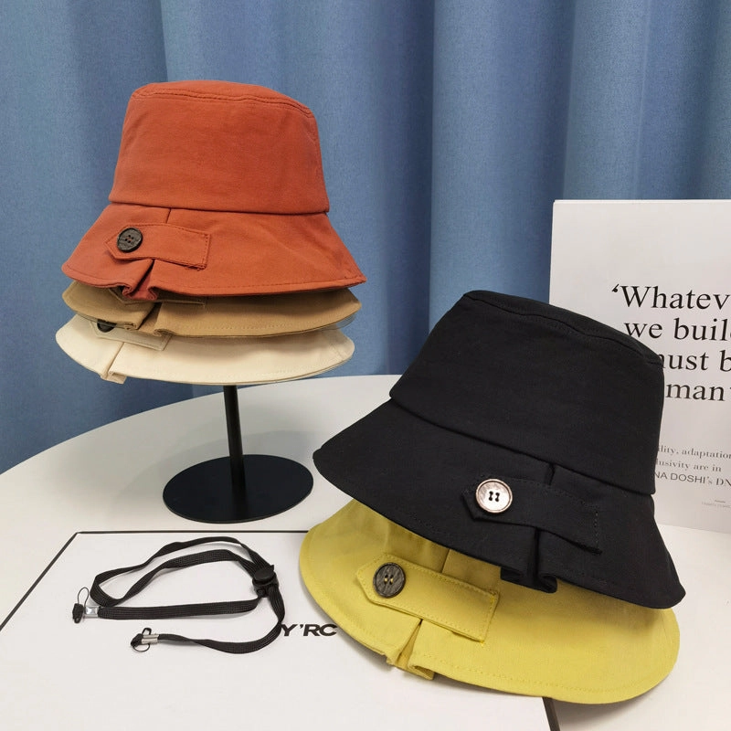 Wholesale Cotton Button Ruffle Bucket Hat