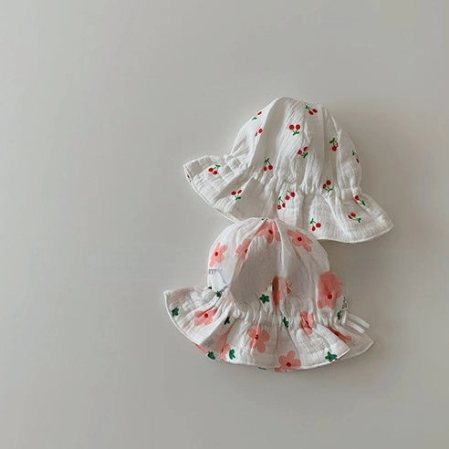 Wholesale Cotton Card Cute Fruit Print Bucket Hat