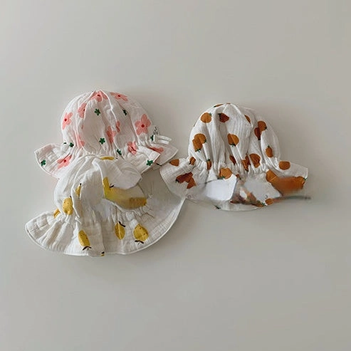 Wholesale Cotton Card Cute Fruit Print Bucket Hat