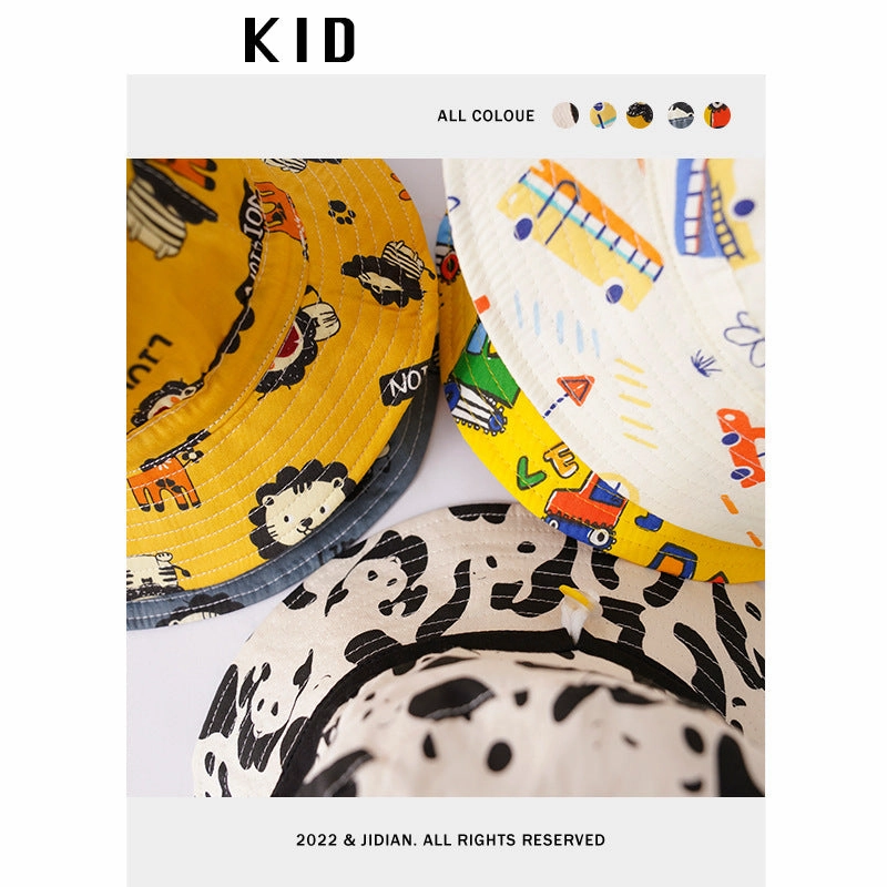 Wholesale Cotton Cartoon Animal Kids Bucket Hat