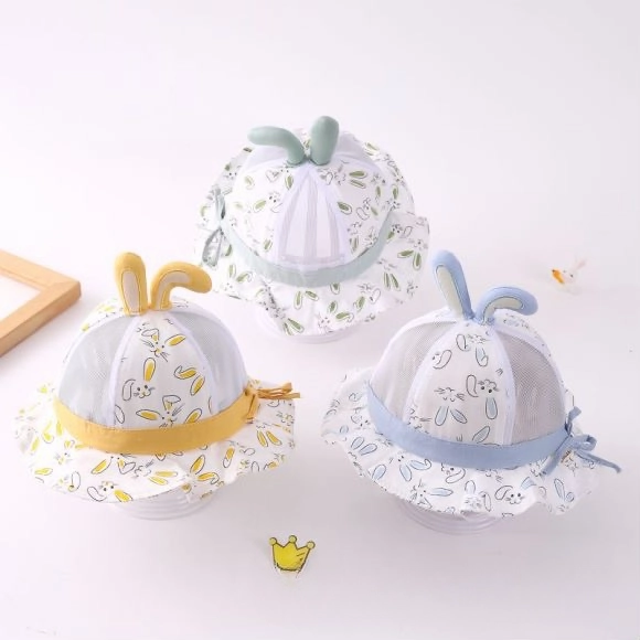 Wholesale Cotton Cartoon Cute Little Rabbit Fisherman Hat