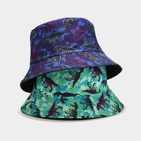Wholesale Cotton Cartoon Dinosaur Pattern Bucket Hat