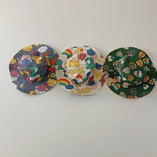 Wholesale Cotton Cartoon Graffiti Fabric Bucket Hat