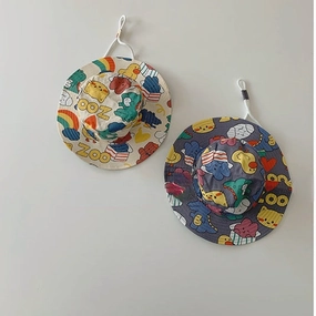 Wholesale Cotton Cartoon Graffiti Fabric Bucket Hat