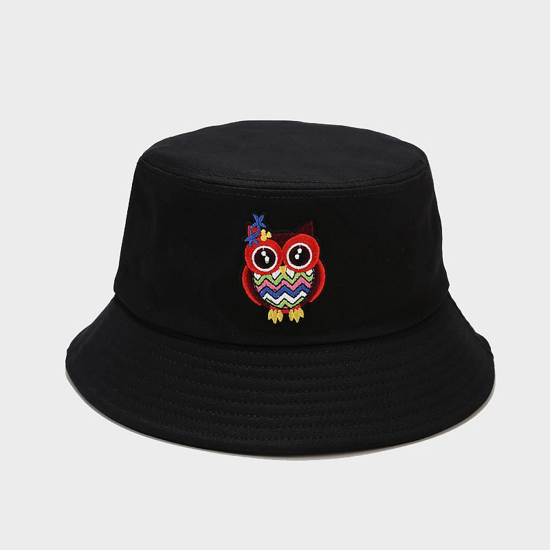 Wholesale Cotton Cartoon Owl Pattern Bucket Hat