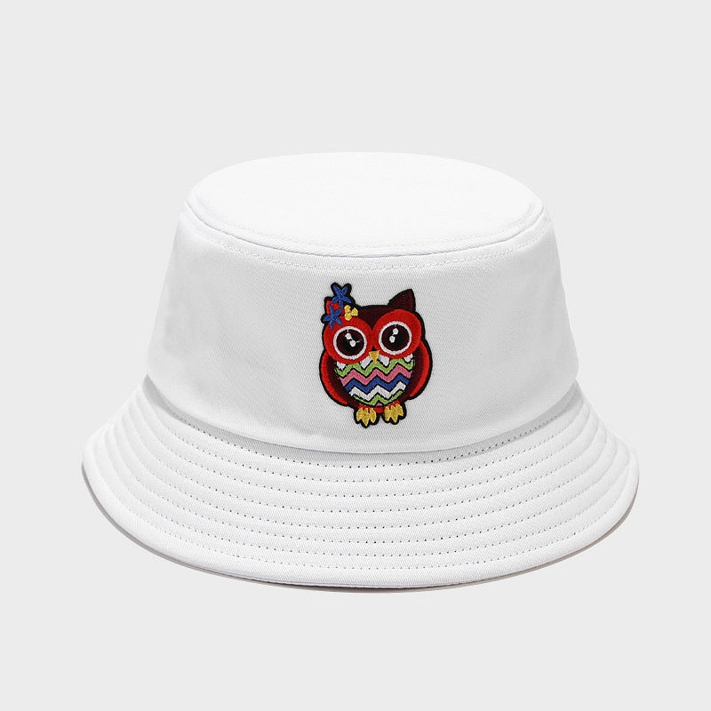 Wholesale Cotton Cartoon Owl Pattern Bucket Hat