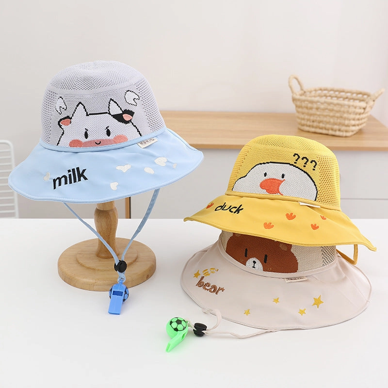 Wholesale Cotton Children's Big Brim Sun Protection Fisherman Hats