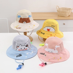 Wholesale Cotton Children's Big Brim Sun Protection Fisherman Hats