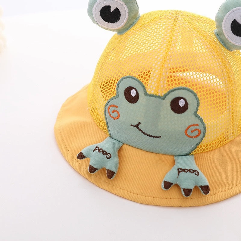 Wholesale Cotton Children's Breathable and Cute Little Frog Fisherman Hat