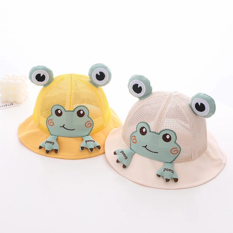 Wholesale Cotton Children's Breathable and Cute Little Frog Fisherman Hat