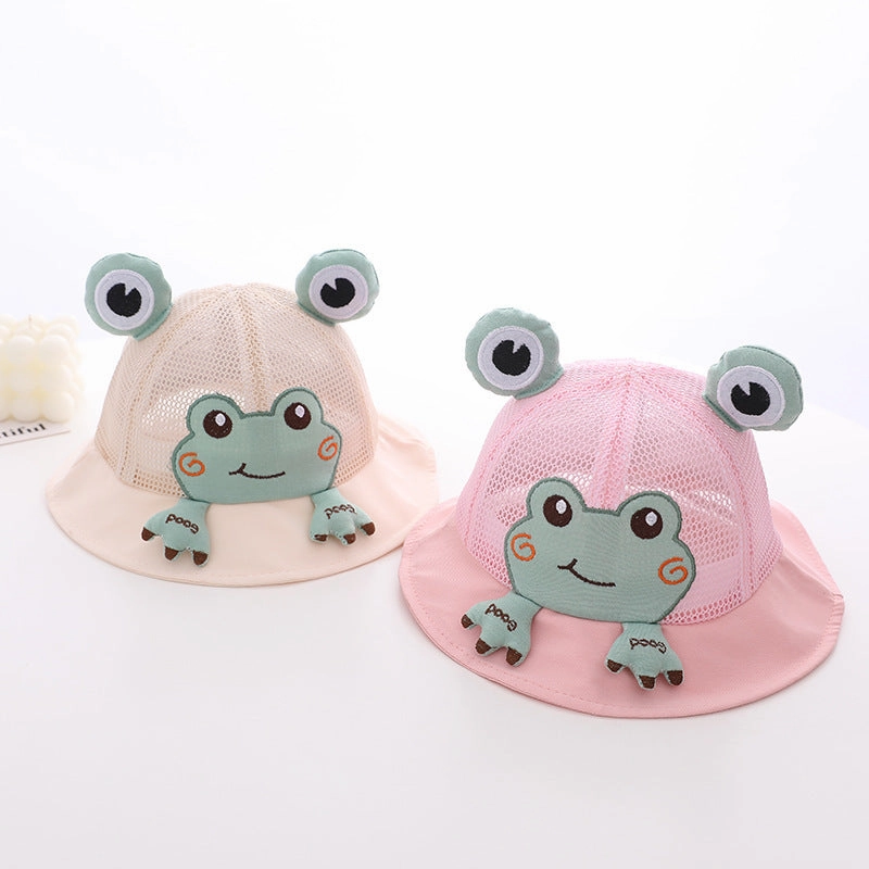 Wholesale Cotton Children's Breathable and Cute Little Frog Fisherman Hat