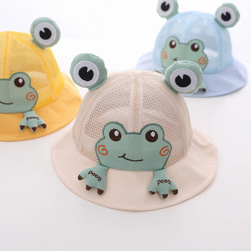 Wholesale Cotton Children's Breathable and Cute Little Frog Fisherman Hat