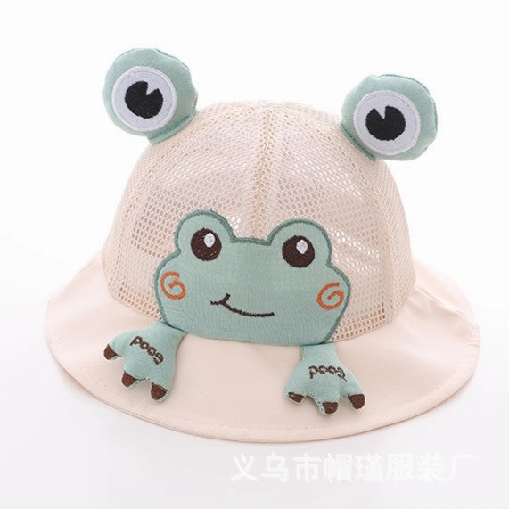 Wholesale Cotton Children's Breathable and Cute Little Frog Fisherman Hat