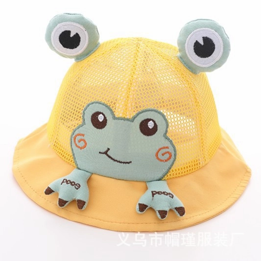Wholesale Cotton Children's Breathable and Cute Little Frog Fisherman Hat