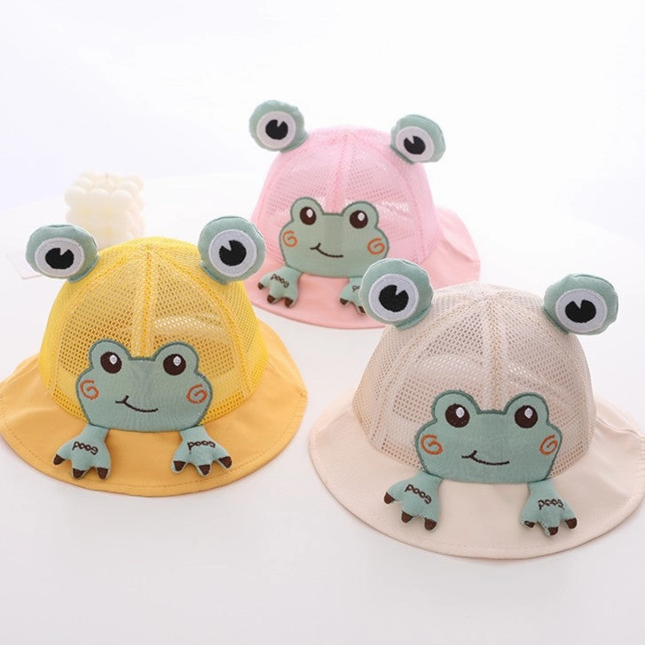 Wholesale Cotton Children's Breathable and Cute Little Frog Fisherman Hat